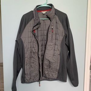 Orvis grey zip up down jacket